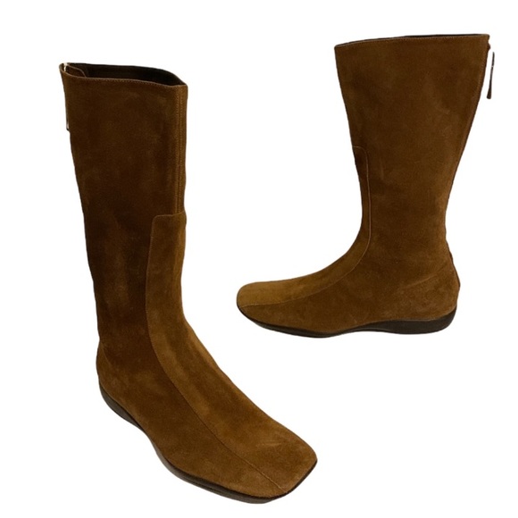 Prada Mid Calf Suede Boots - Picture 1 of 7